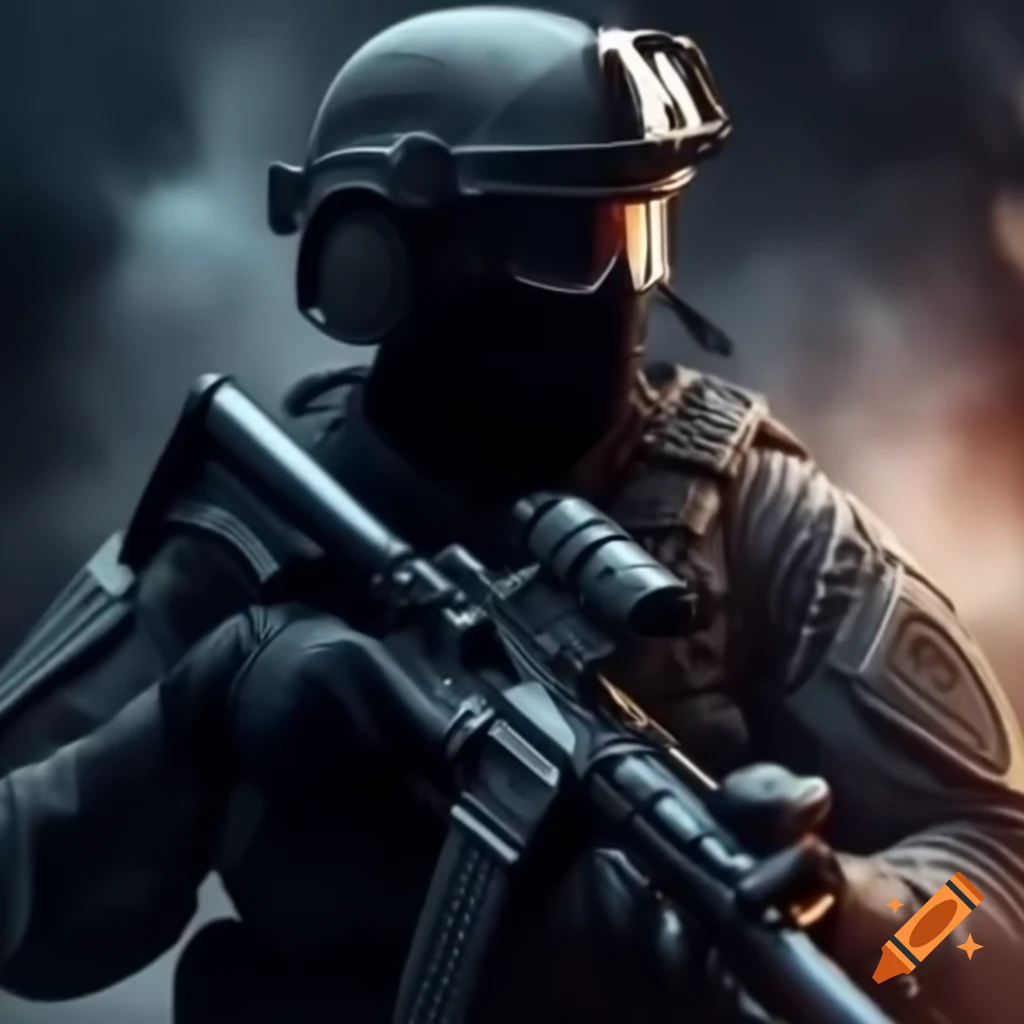 Scat swat soldier in action