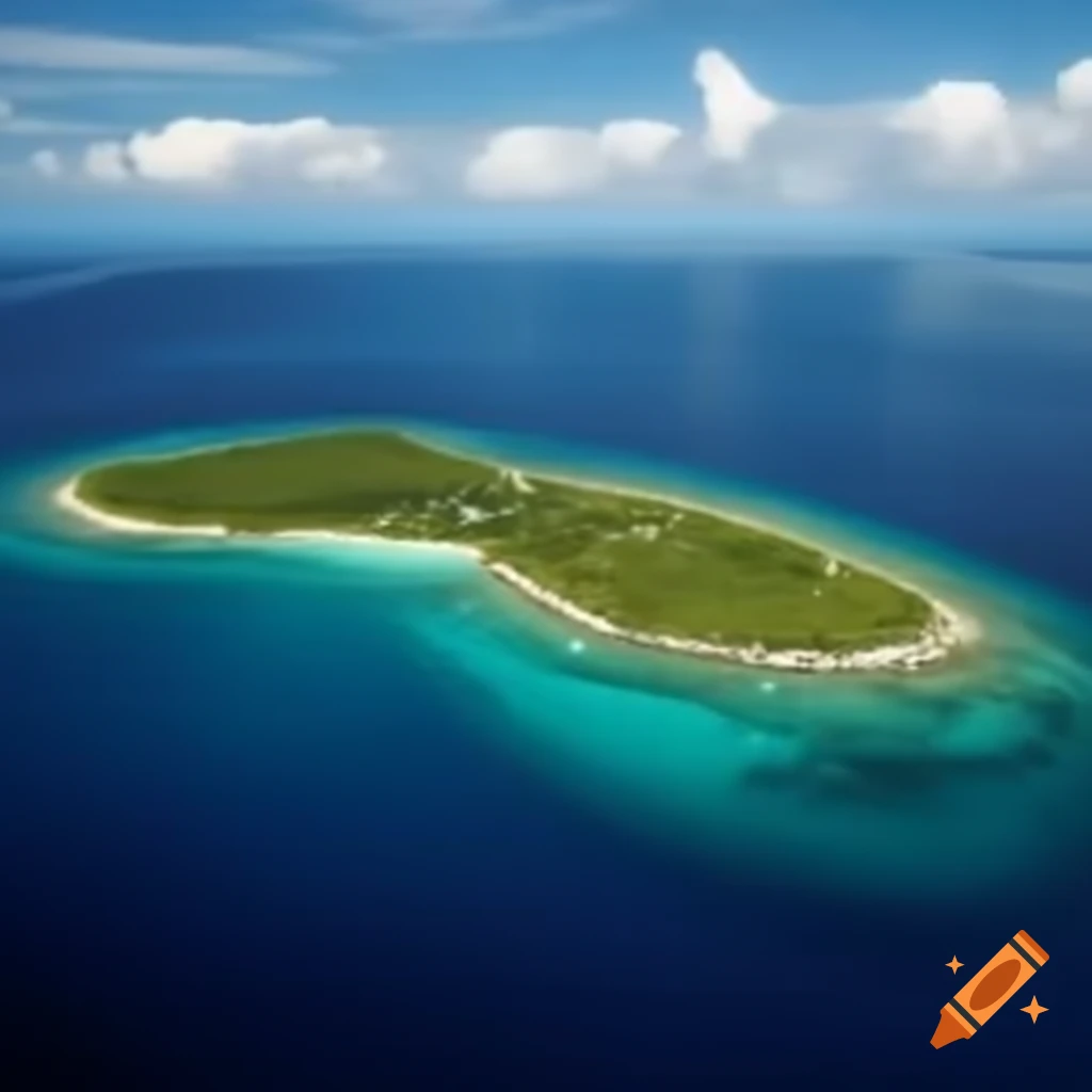 Island landscape with tropical vegetation