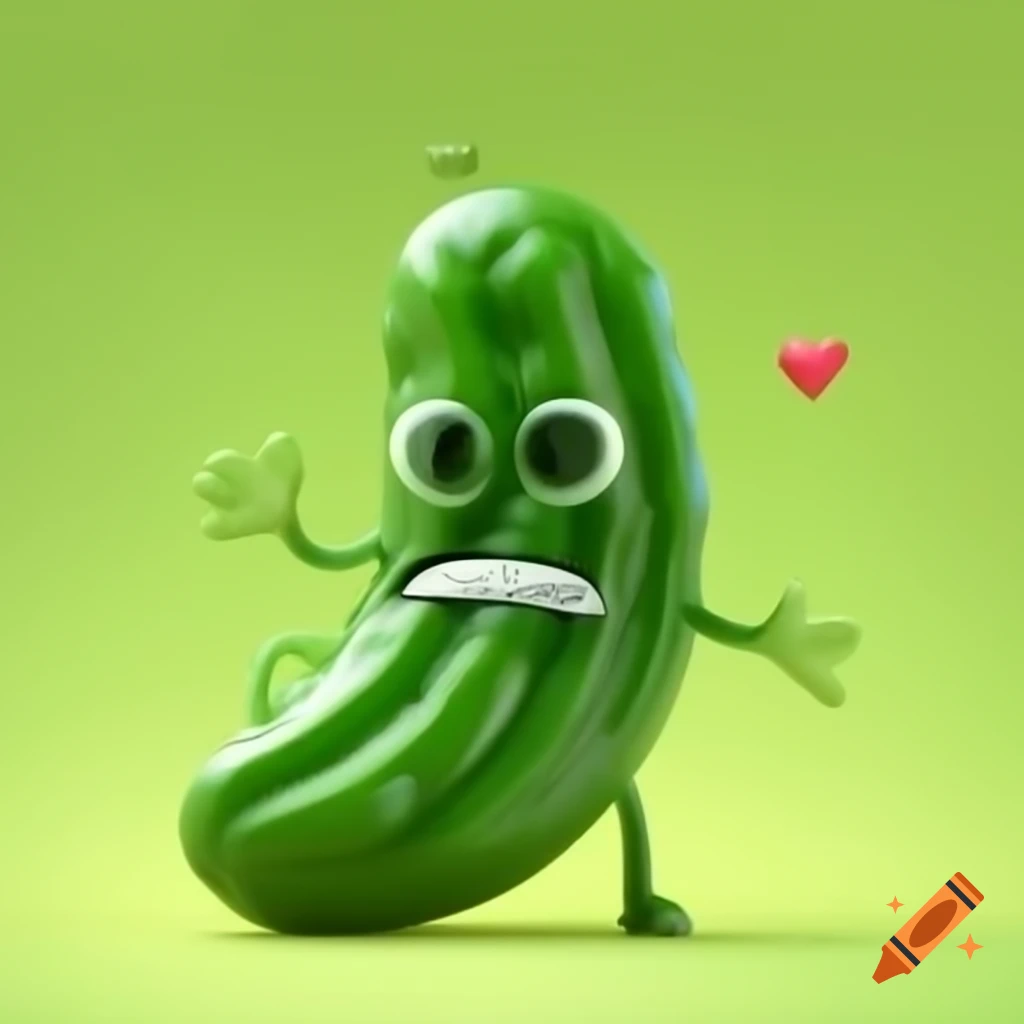 Funny high-definition cartoon pickle with tiny bumps