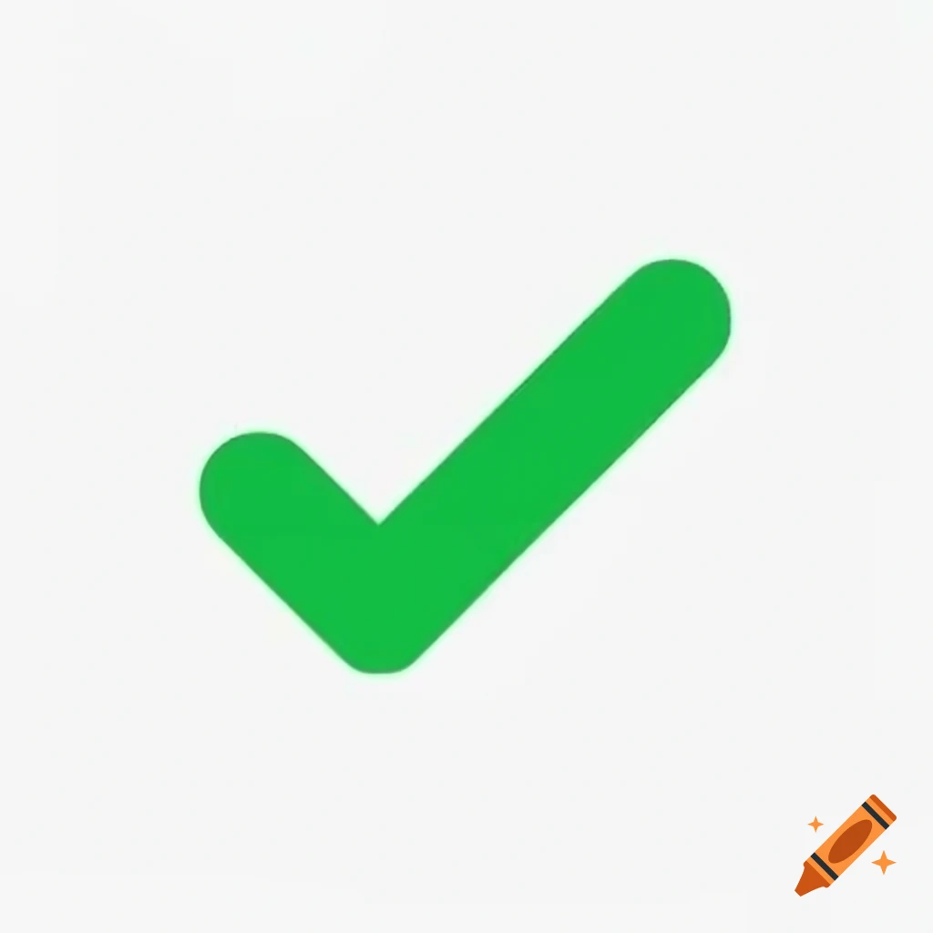 Green check symbol graphic