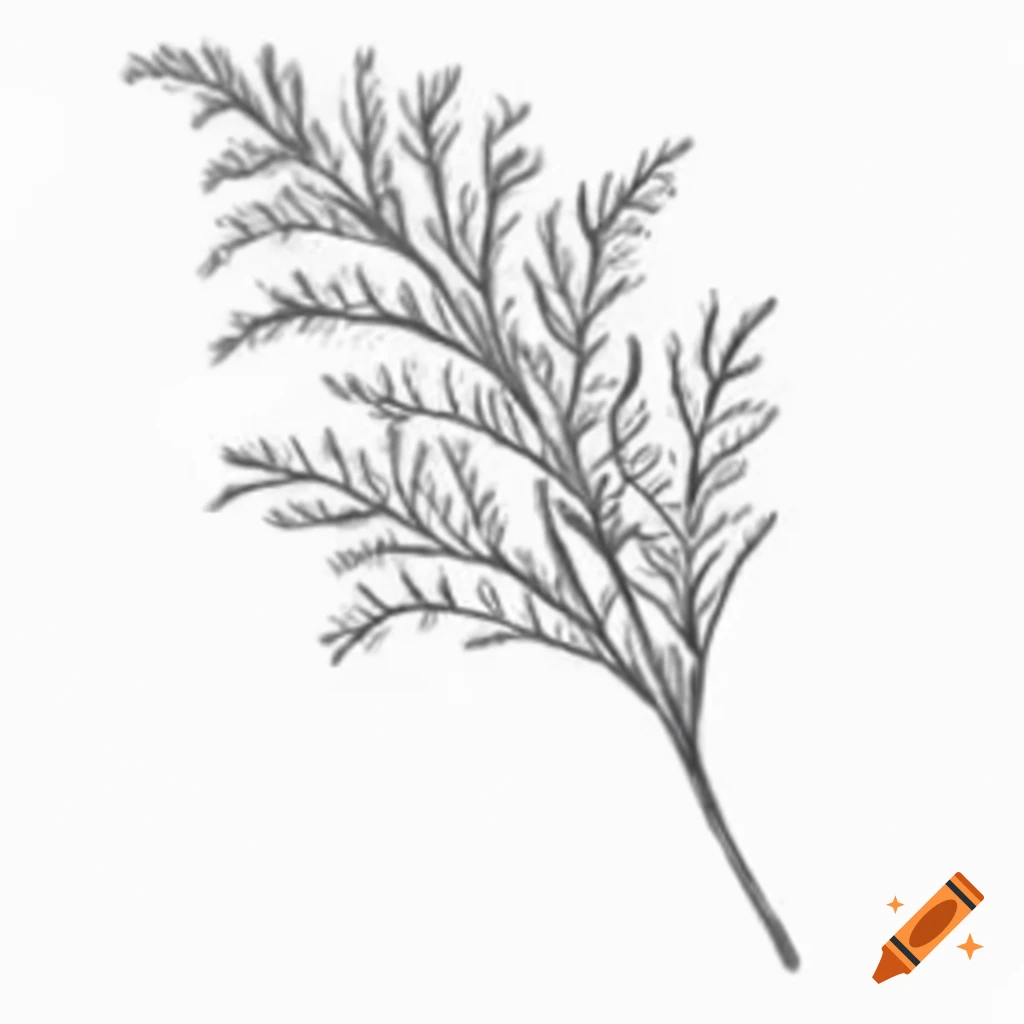 Sketch art of dill herb