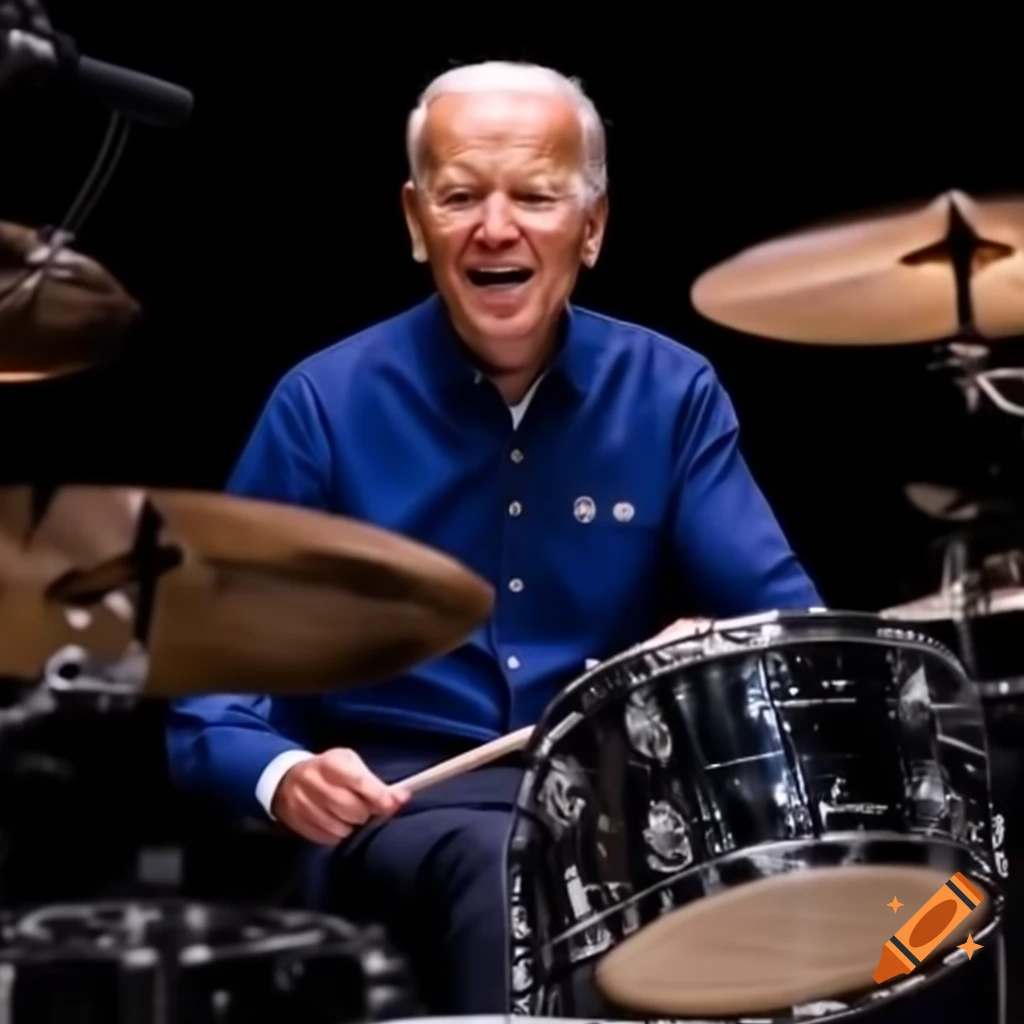 Joe Biden playing snare drum