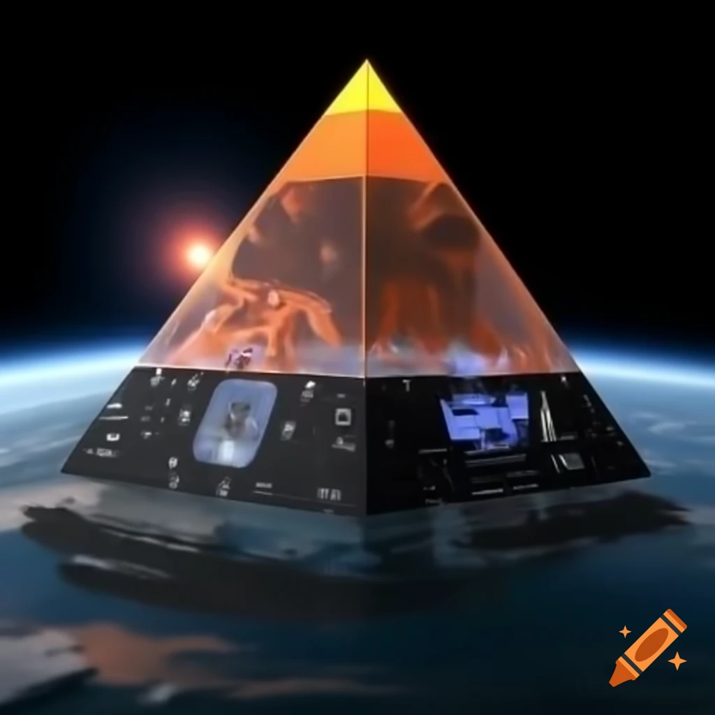 Futuristic space pyramid VCR hybrid concept