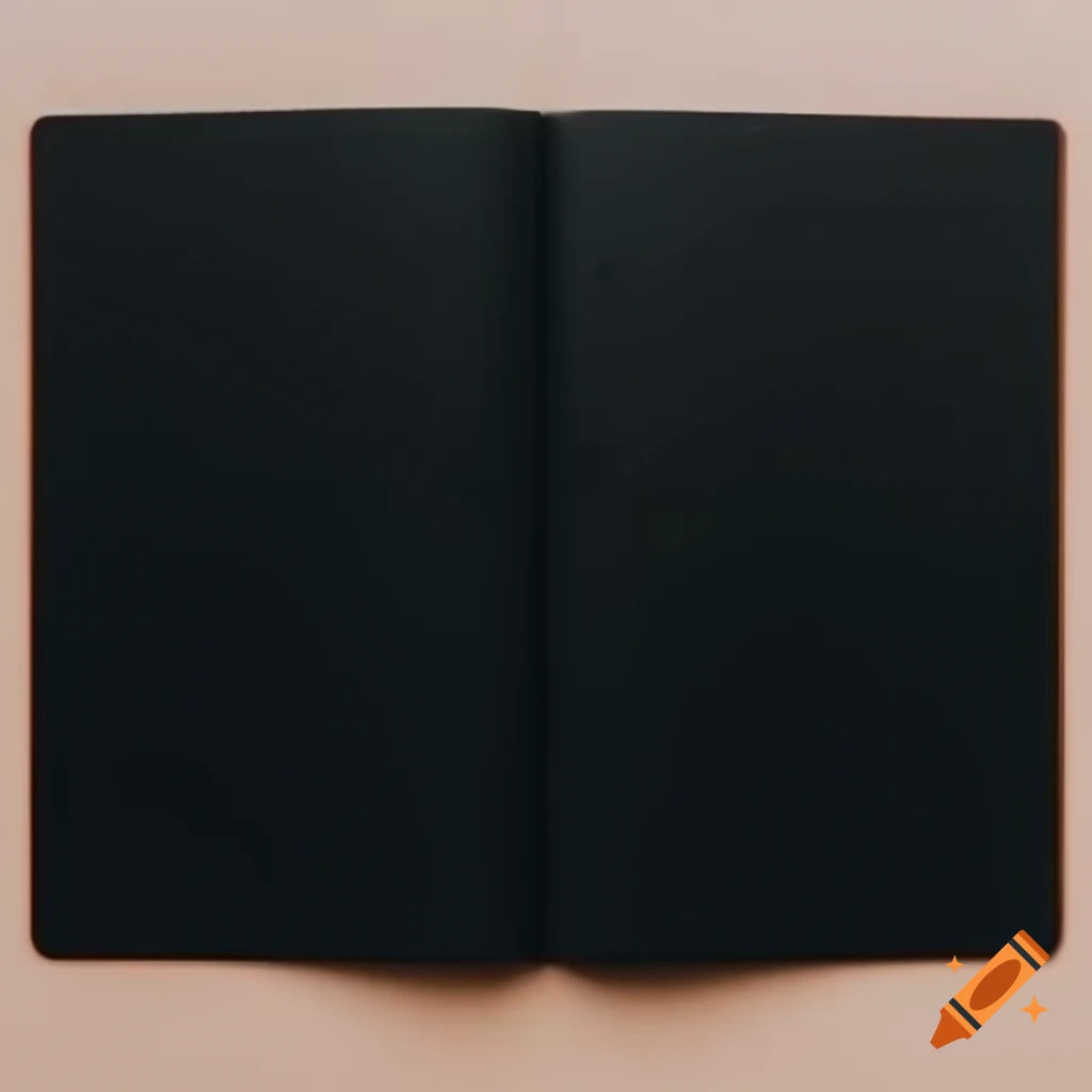 Black notebook with blank black pages