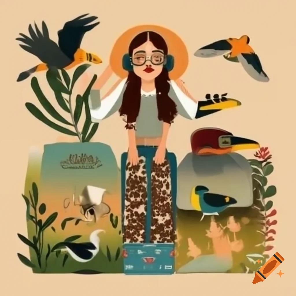 American style album sleeve featuring themes of nature and birds