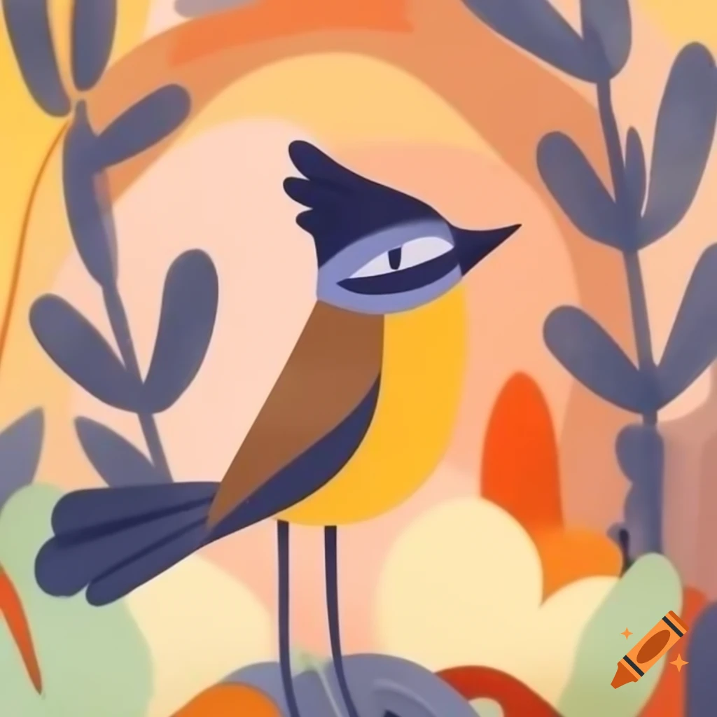 Whimsical artwork of a wagging tail with abstract shapes