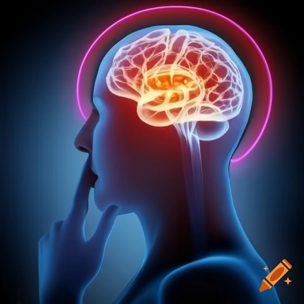Conceptual art representing a virtual brain inspired by human models on