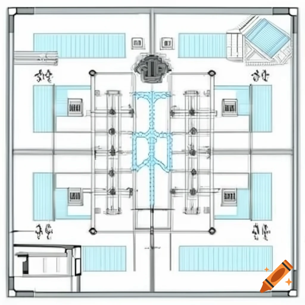 Detailed floor plan of a 3000 square meter data center building
