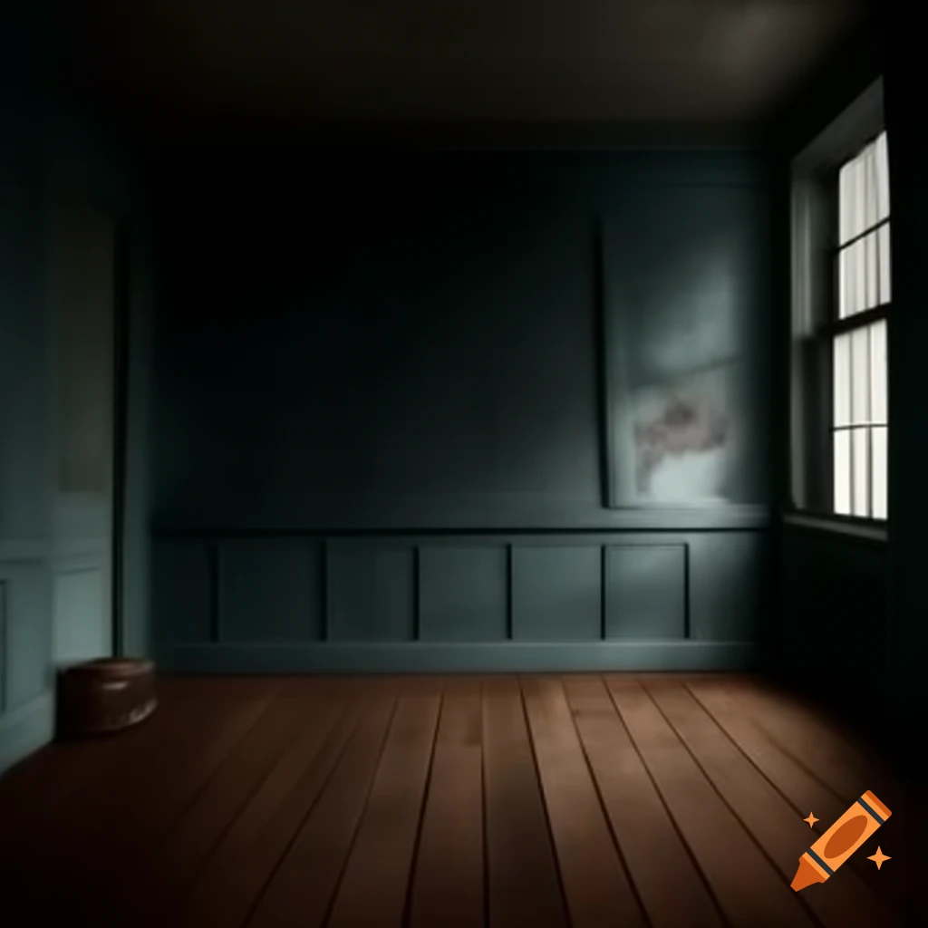 Interior of creepy old house with wall and wooden floor