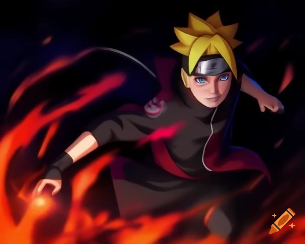 Boruto Uzumaki and Momoshiki in epic anime showdown with dynamic action and vibrant colors
