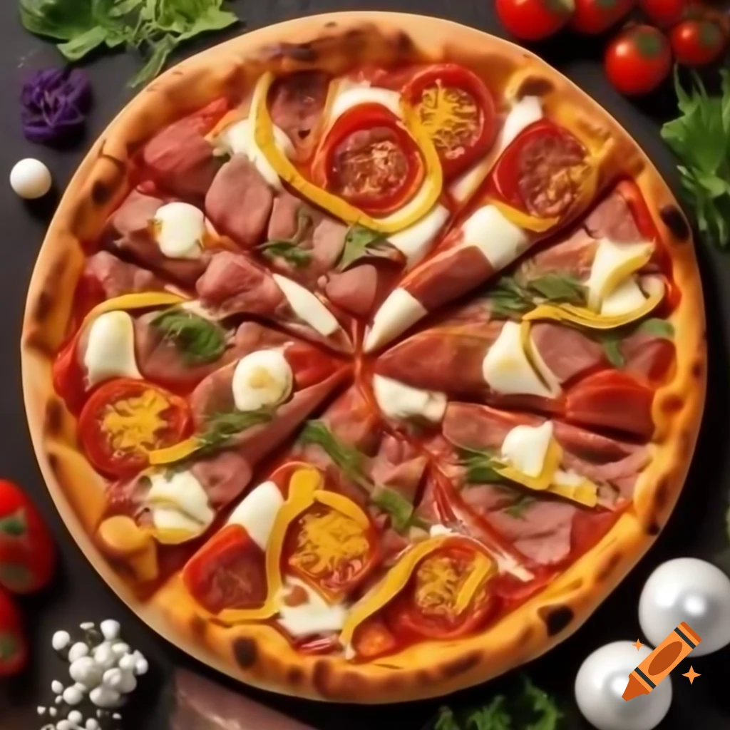 Luxurious pizza made with exclusive ingredients and edible gold