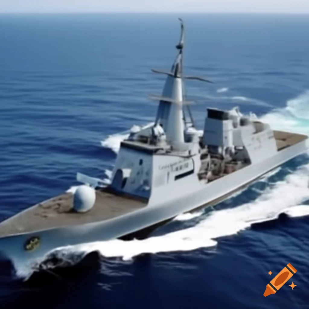 French Navy ship navigating the ocean