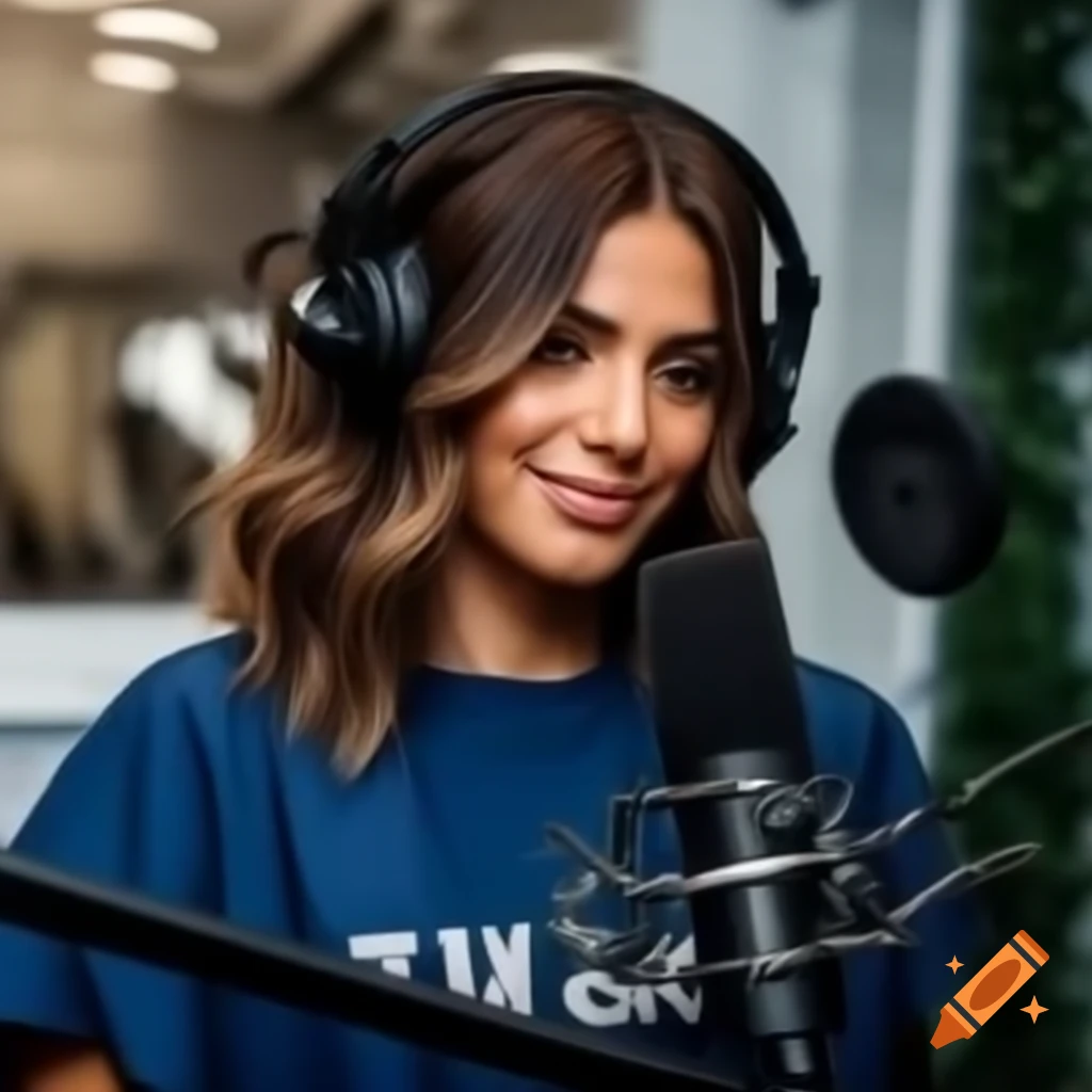 Podcast cover featuring a strong Brazilian woman with long dark hair, including text box