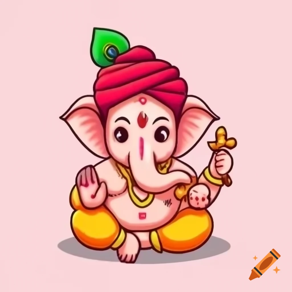 Cute depiction of Lord Ganesh