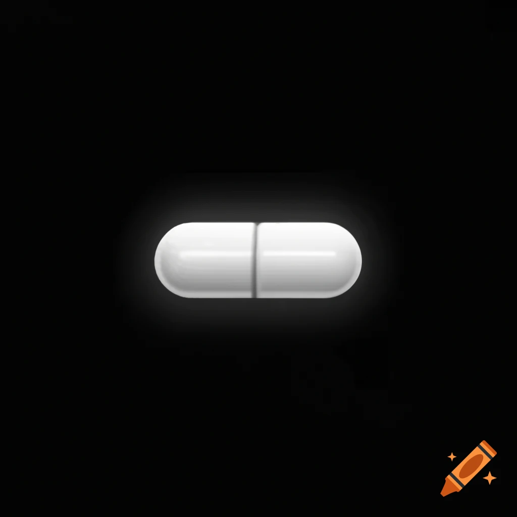 Centric tiny orange pill on black background on craiyon