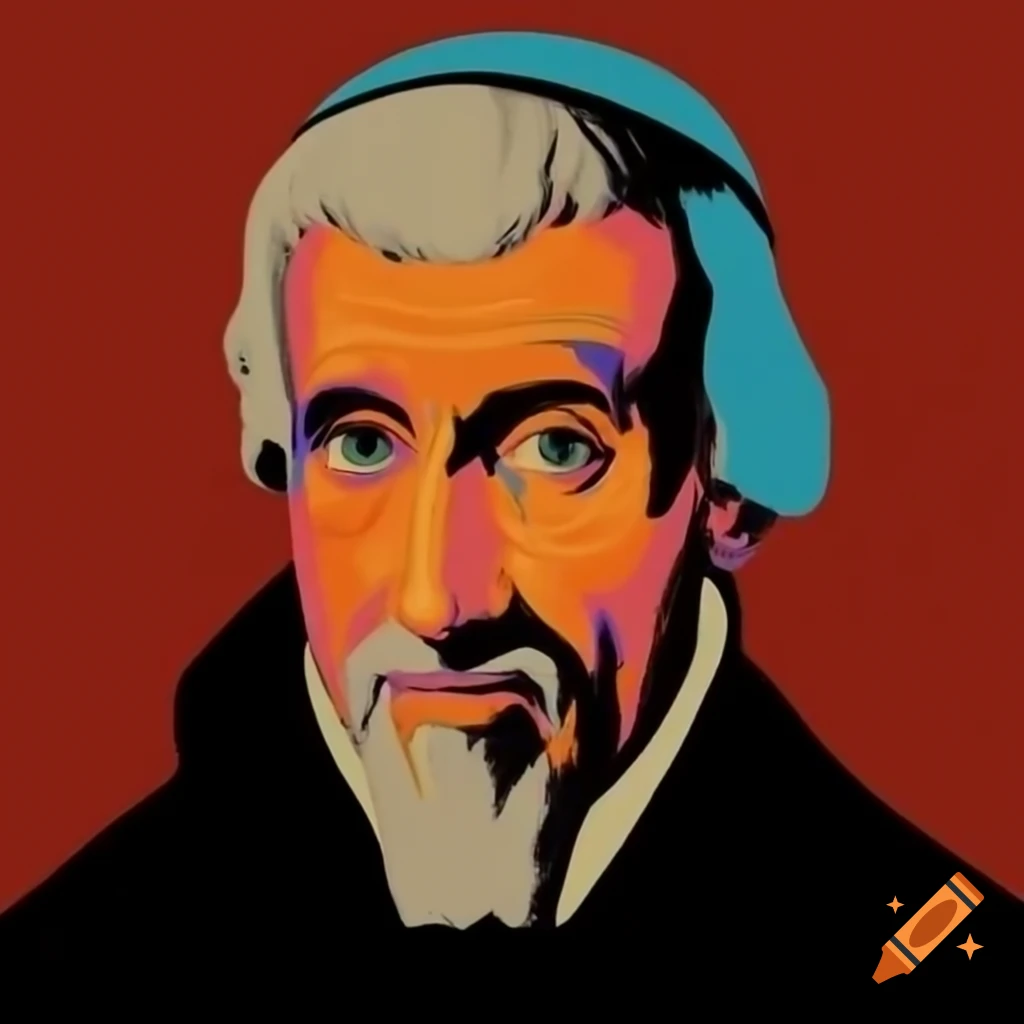 Timothy John Berners-Lee as renaissance saint in pop art style