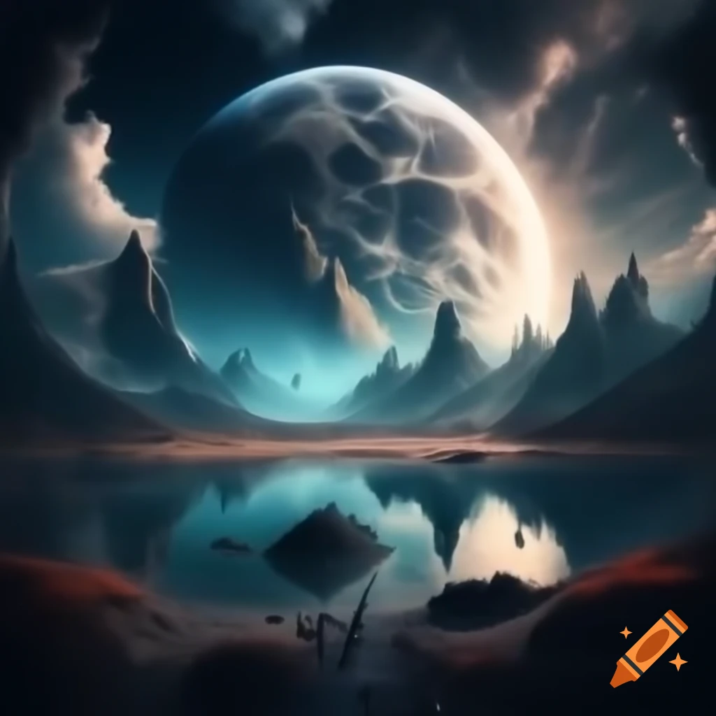 Surreal dream landscape with imaginative elements