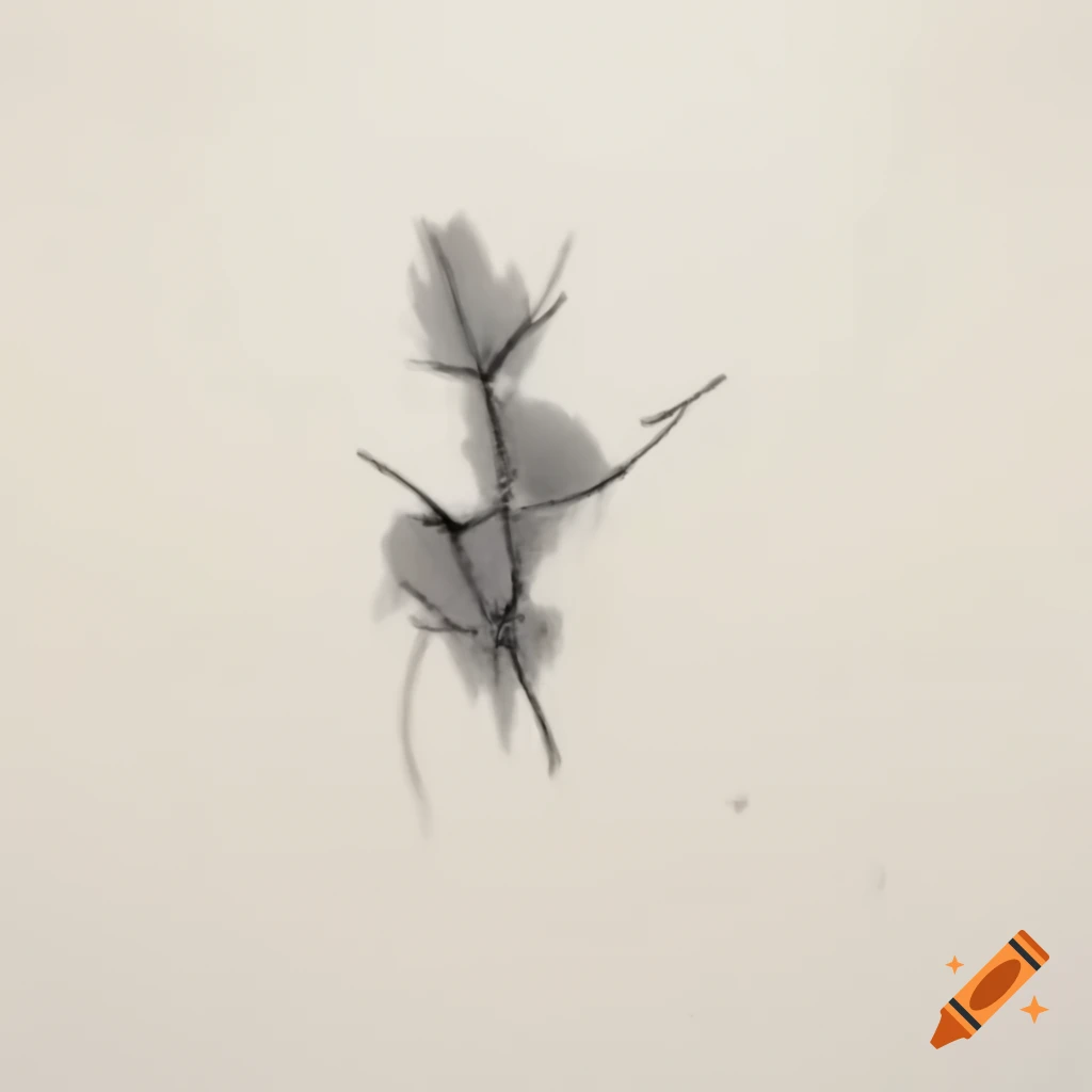 Minimalist fall drawing in loose charcoal style reminiscent of Turner