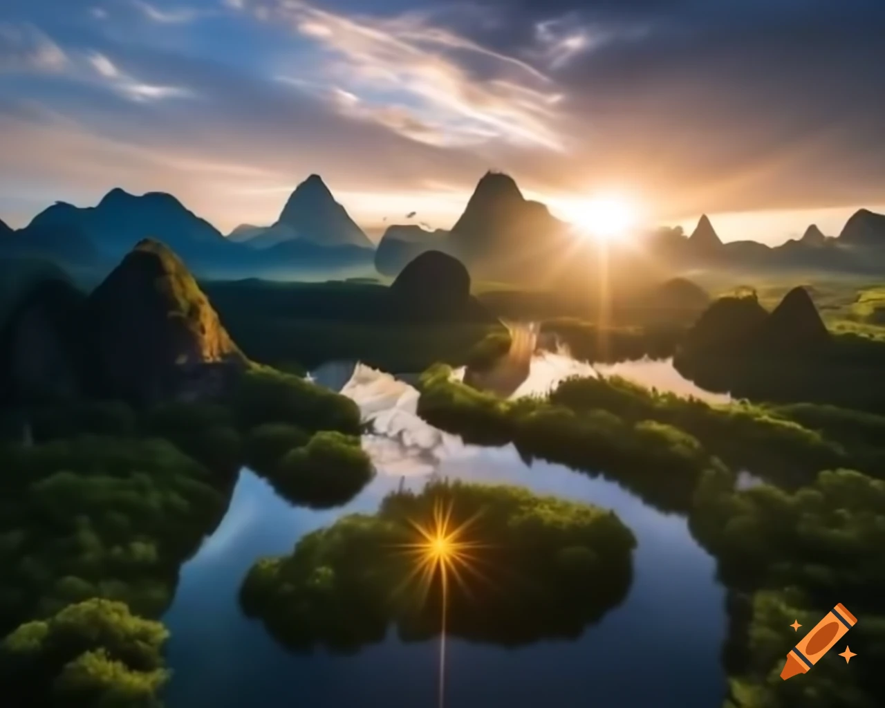 Legendary mountain lake surrounded by majestic wilderness