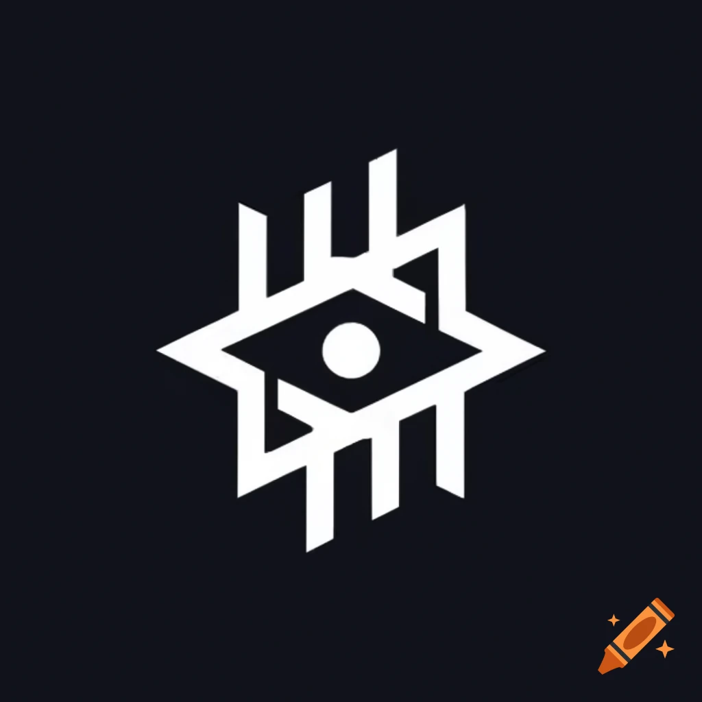 Minimalist tech logo with white oval and extending lines on dark background