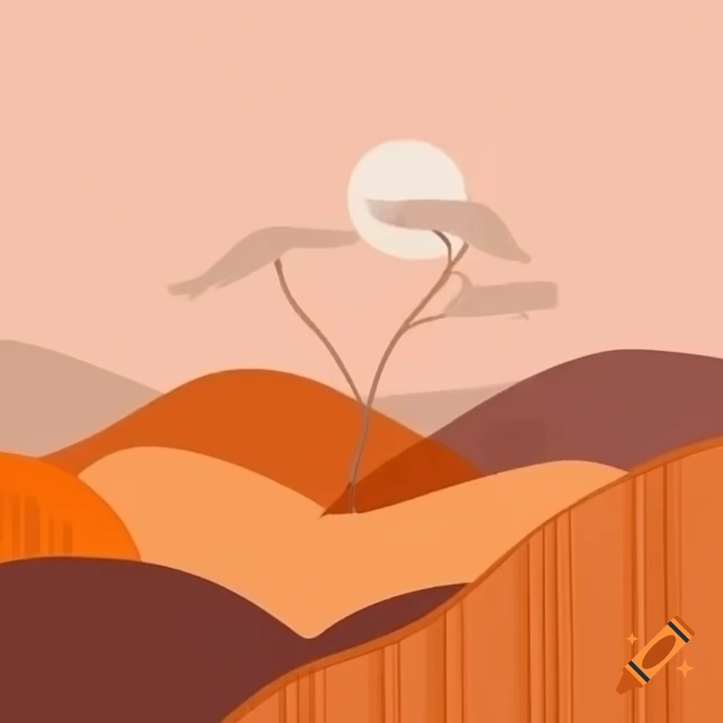 Minimalist autumn artwork with fall colors