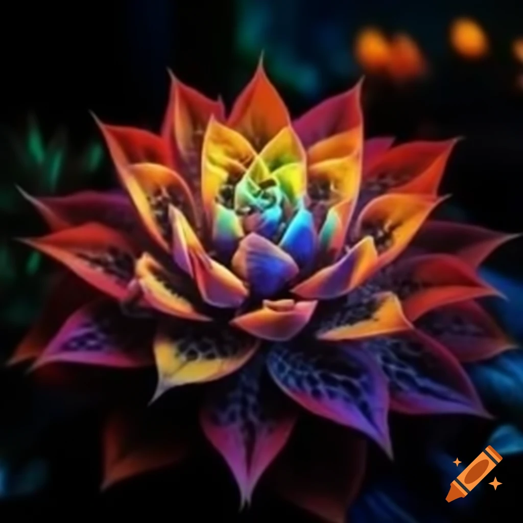 Multicolored glowing Starlight Bloom plant
