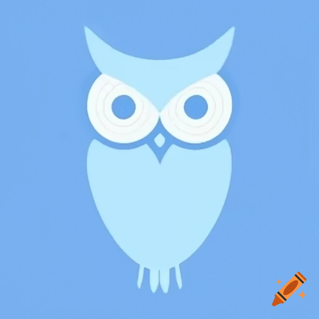 Minimalist blue owl design