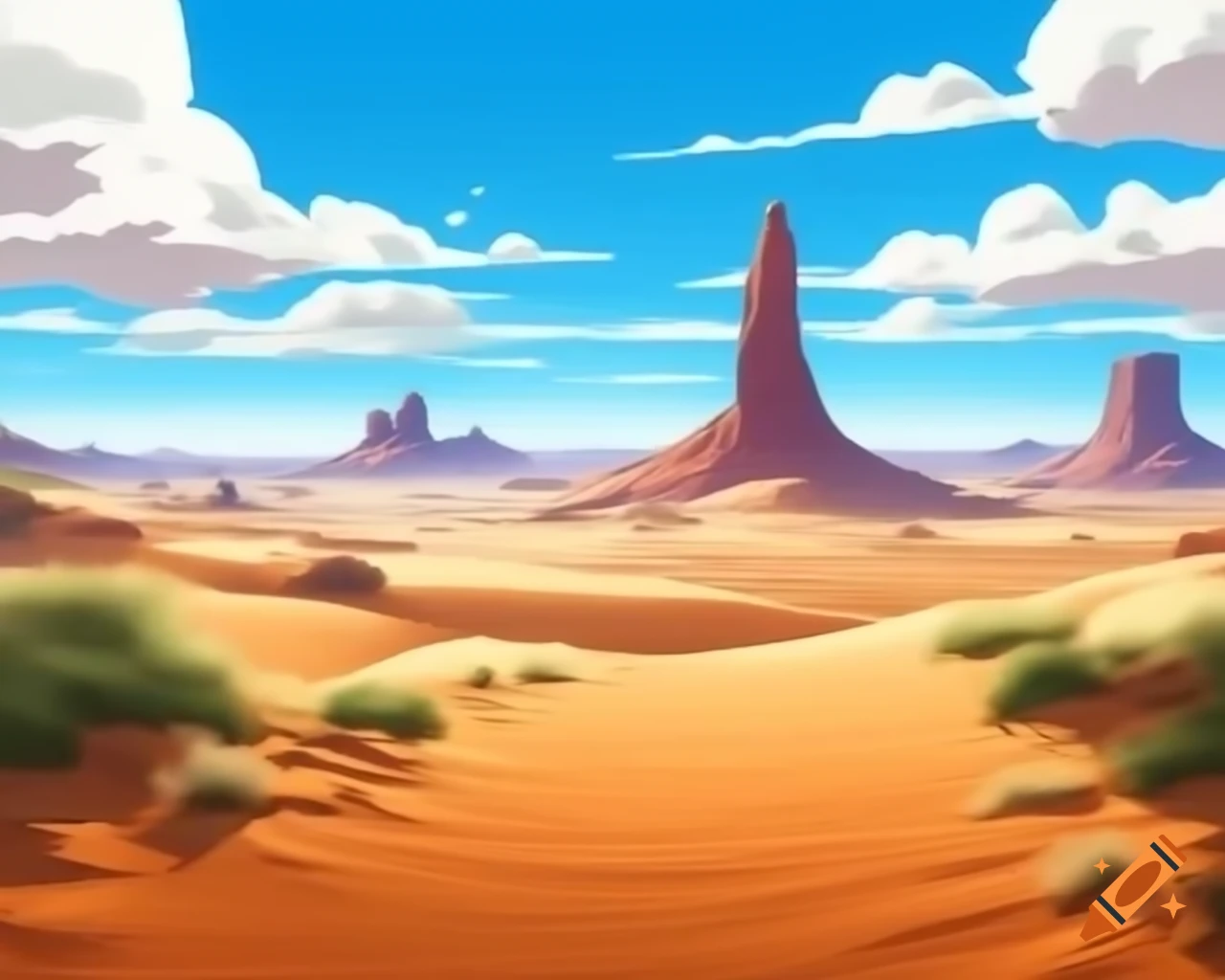Breathtaking desert landscape with towering sand dunes and blue sky