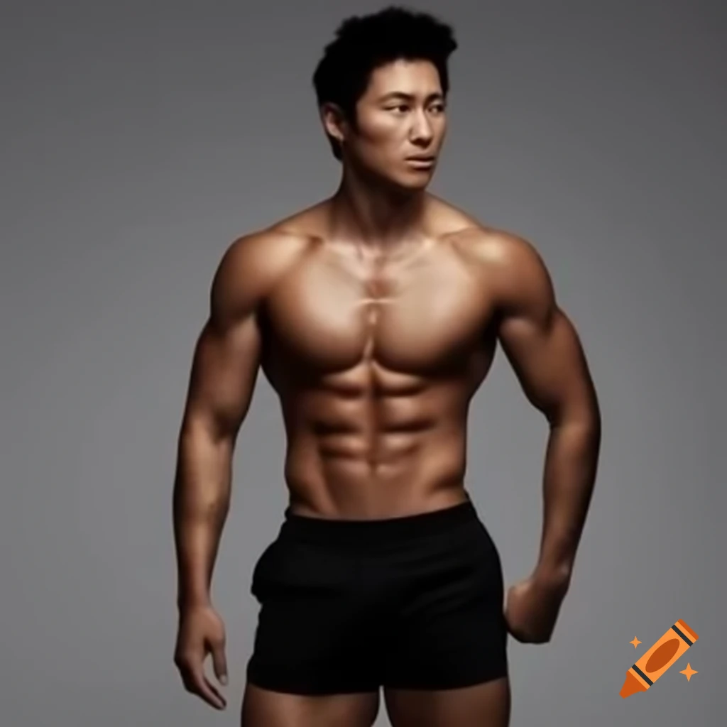 Ross Butler, Asian-American actor in black shorts