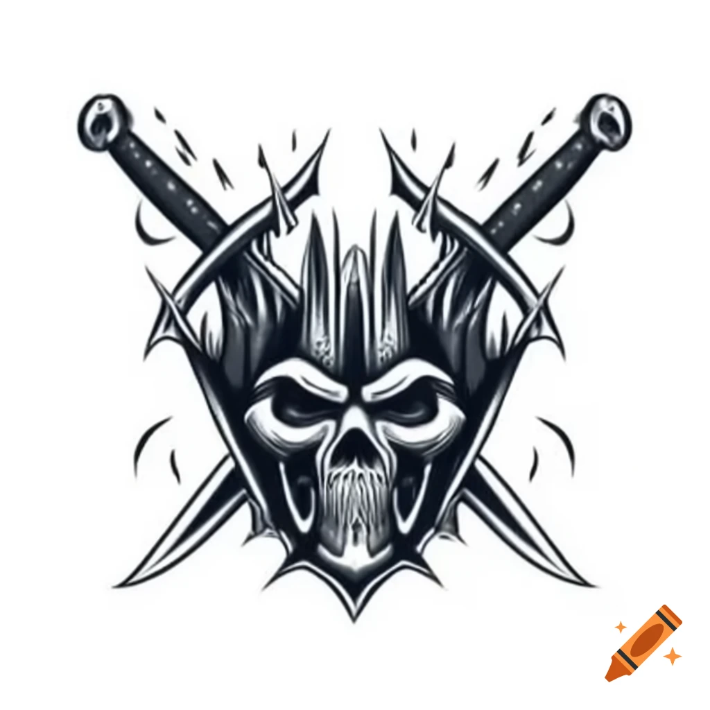 Powerful logo for Sabre metal band featuring intertwined blades and gritty design