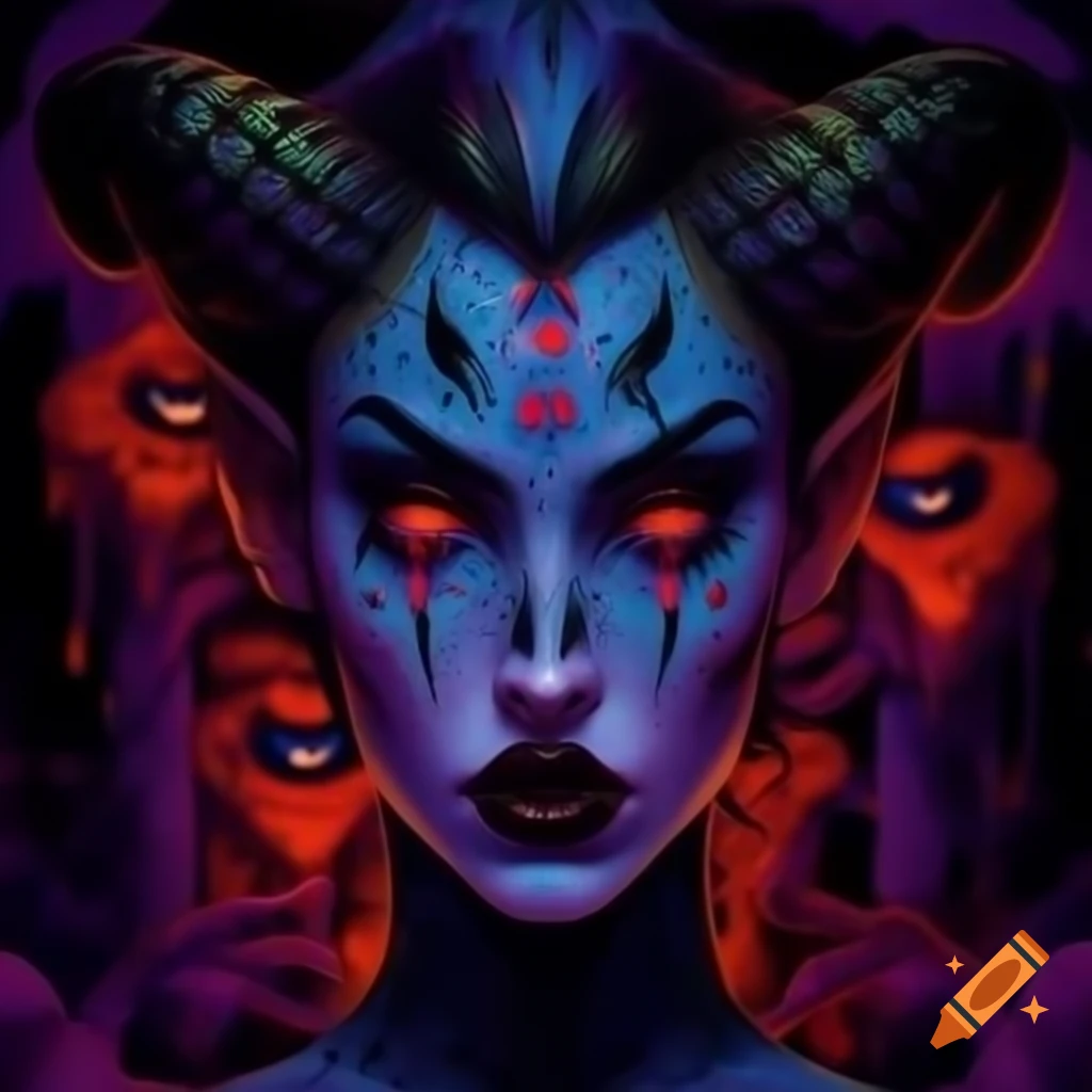 Psychedelic artwork featuring a vampire