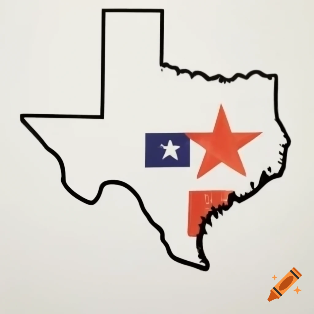 Badly drawn Picasso-style representation of Texas in crayon