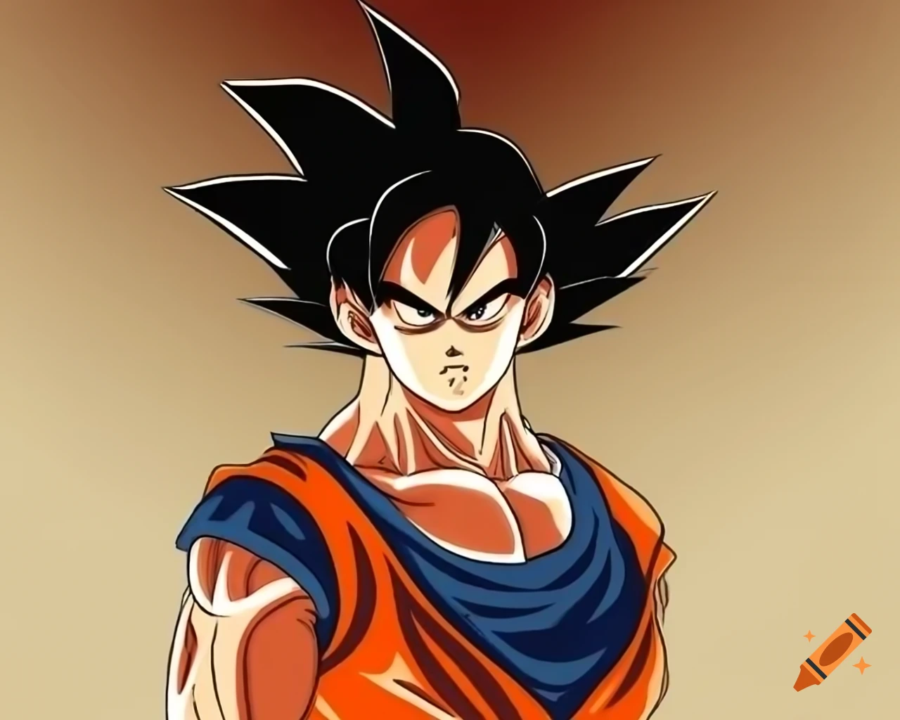 Goku illustrated in a berserk style