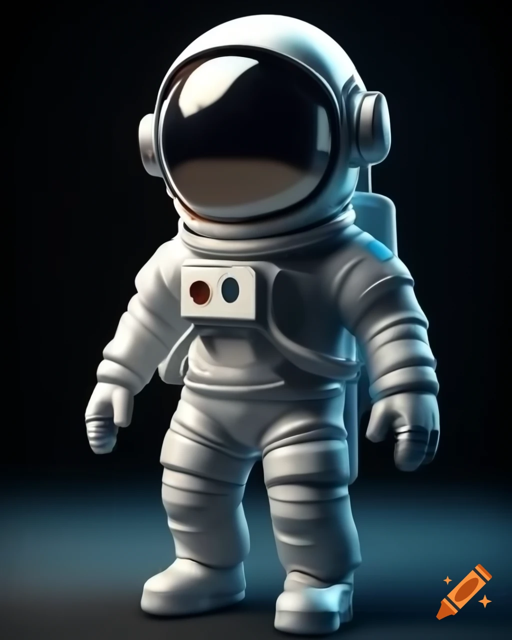 3D cartoon astronaut full body illustration