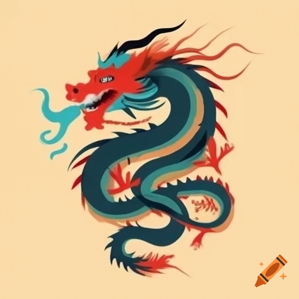 Asian style dragon illustration