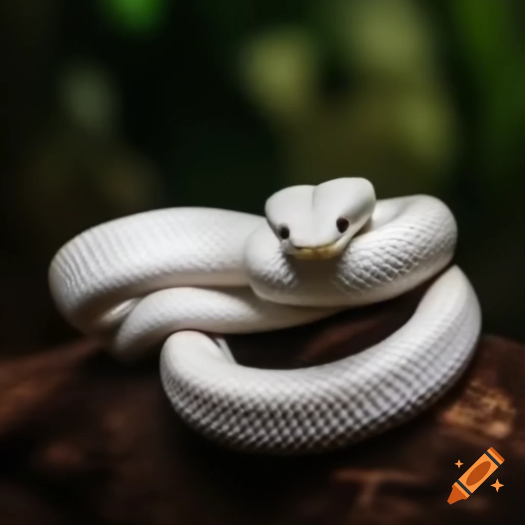 White snake in a striking environment
