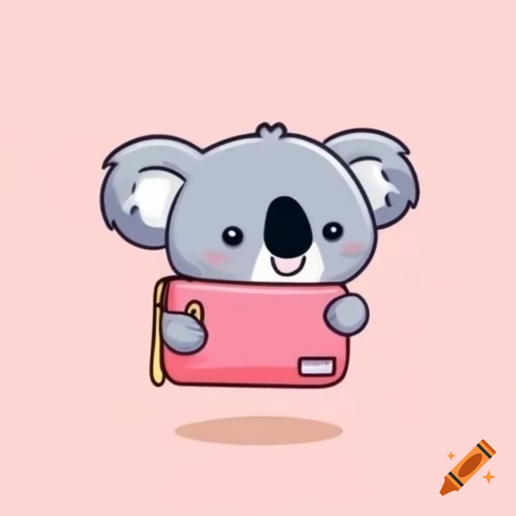 Cartoon wallet featuring a cute koala design
