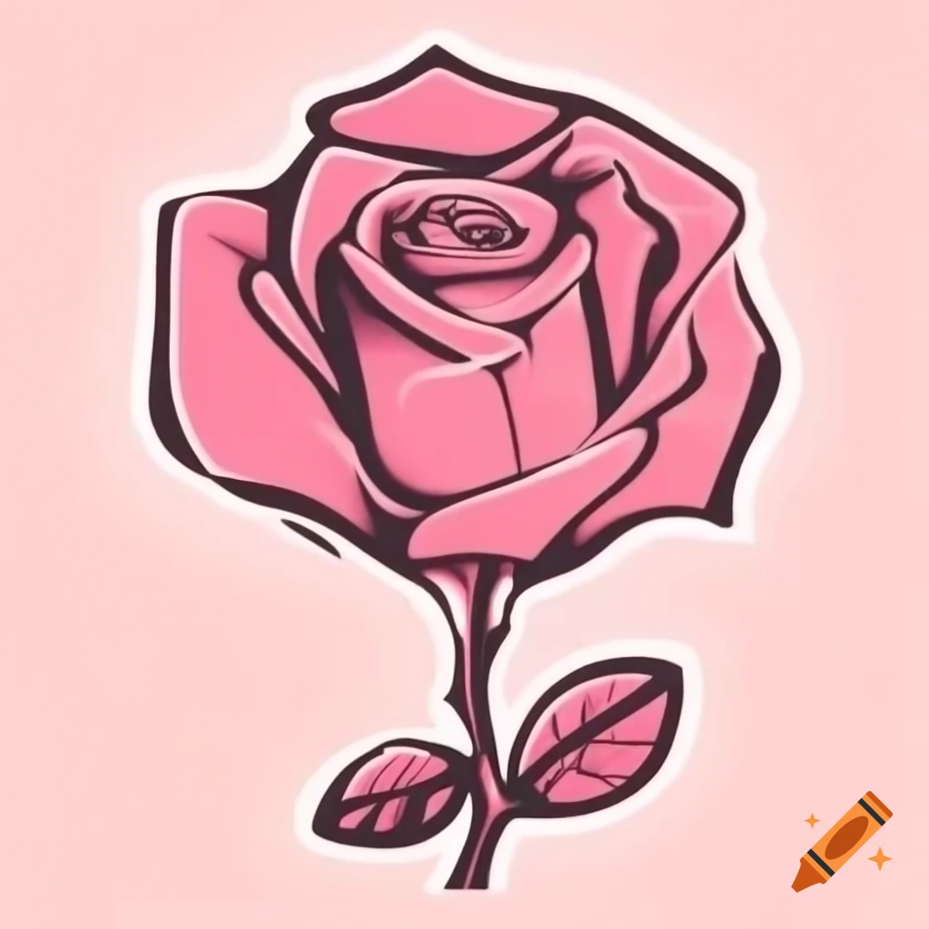 Graffiti style rose illustration