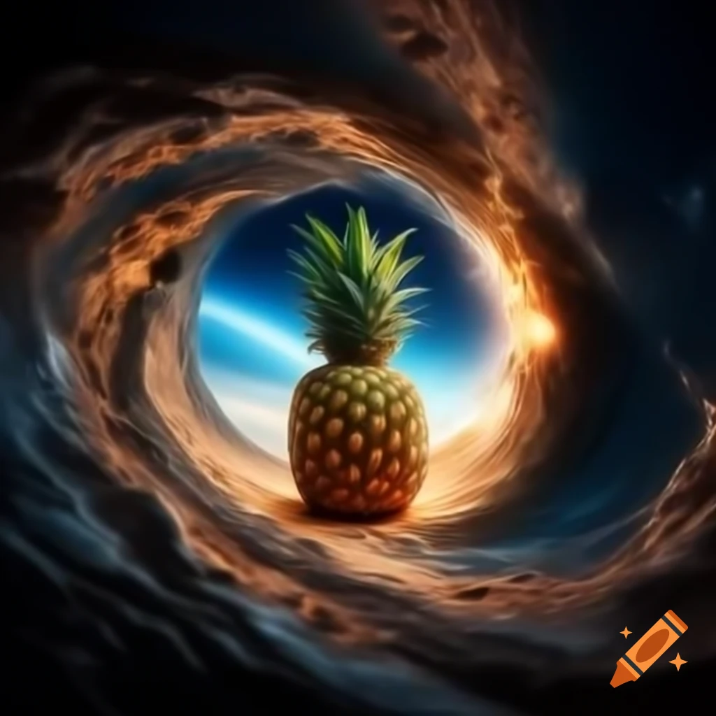 Pineapple design with NASA space and galaxies theme