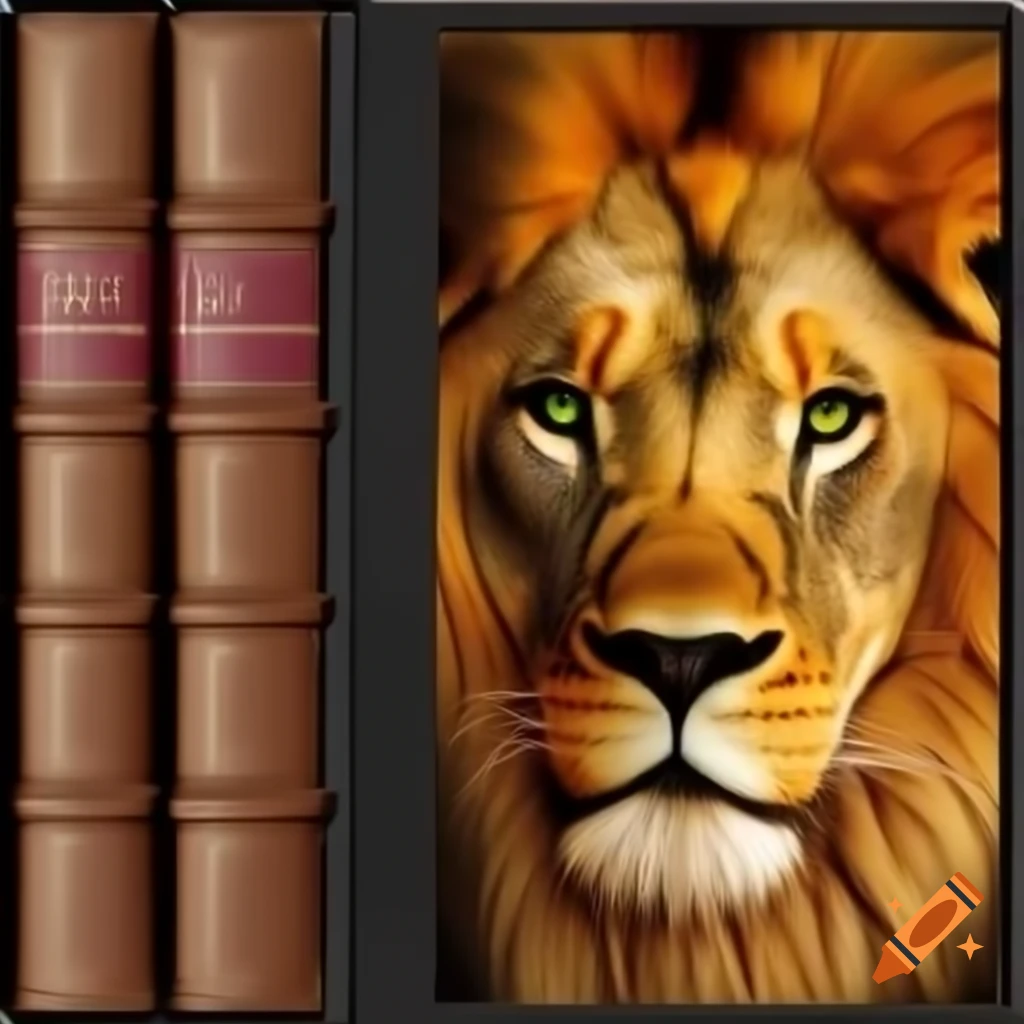 Book cover featuring a lion design
