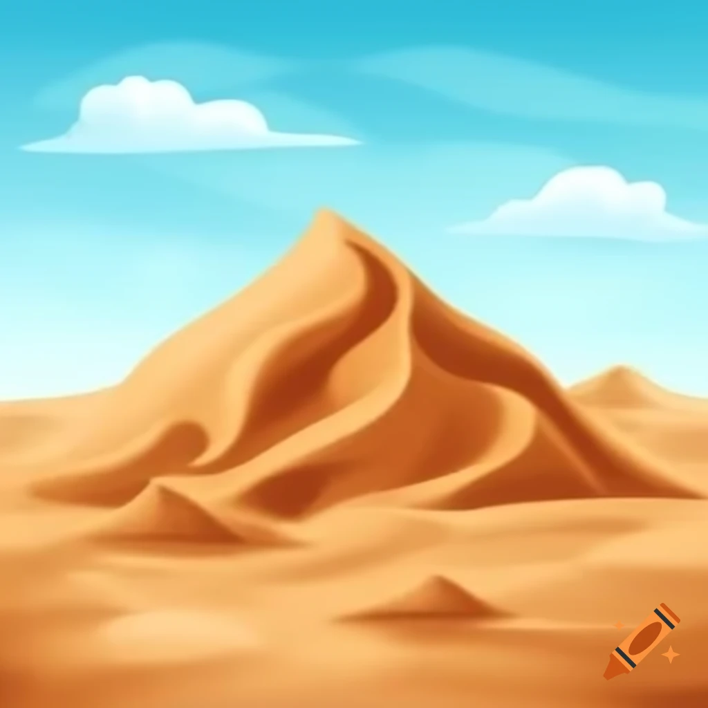 Sand pile in desert landscape