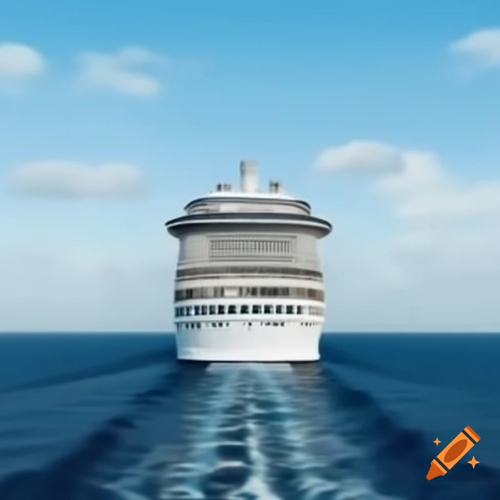 Cruise ship viewed from behind