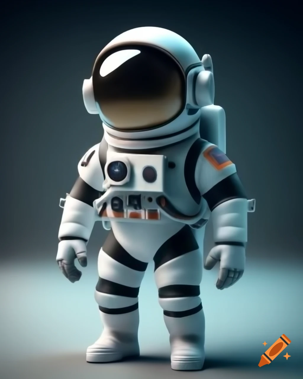 3D cartoon astronaut full body illustration
