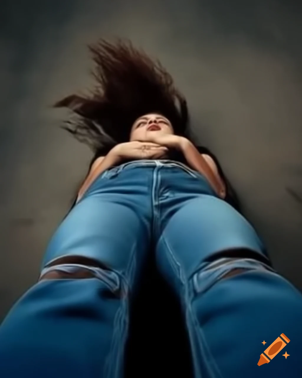 giantess-girl-wearing-jeans-from-point-of-view-perspective-on-craiyon