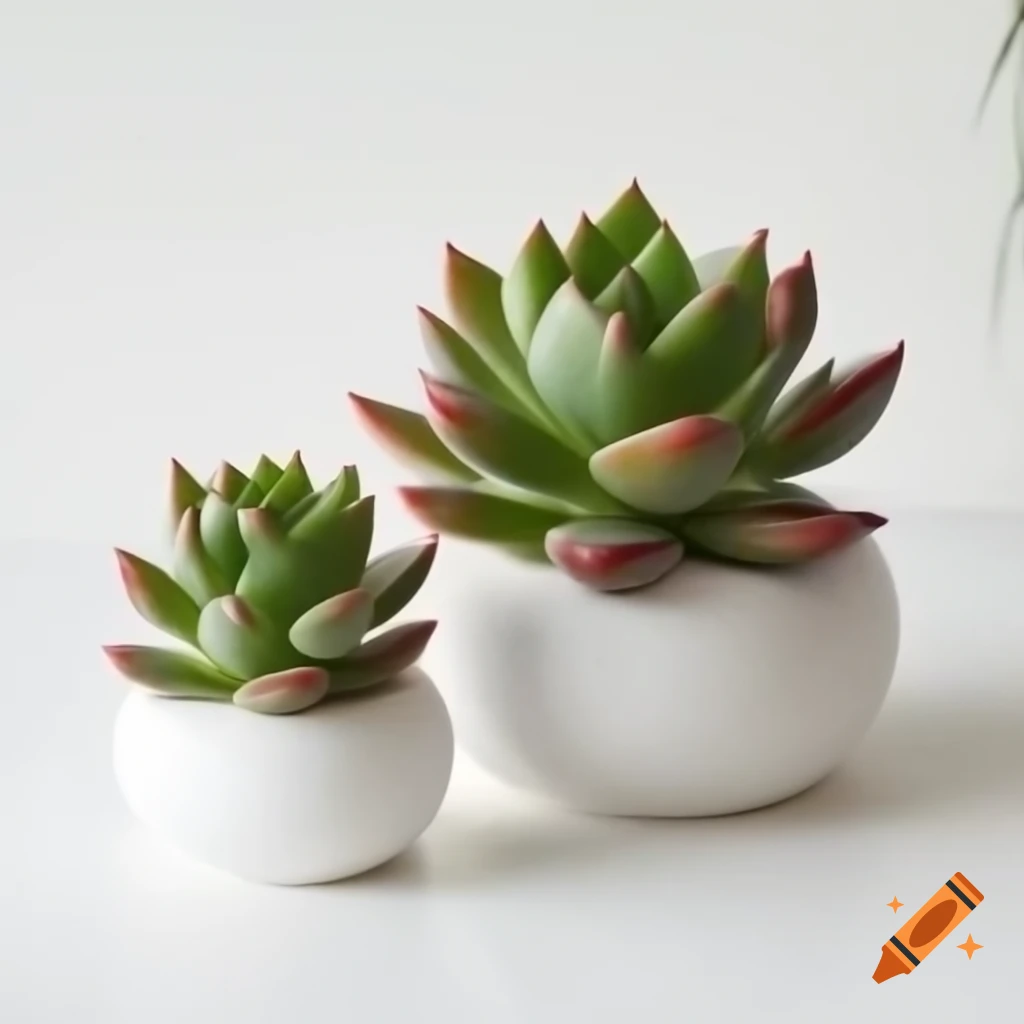 Realistic succulent plant with vivid details on white background