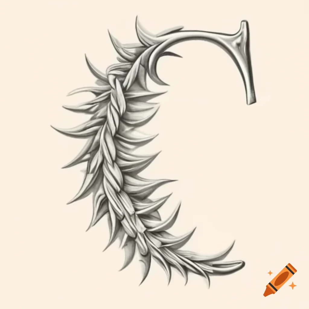 Intricate spikey ornamentation resembling the letter C