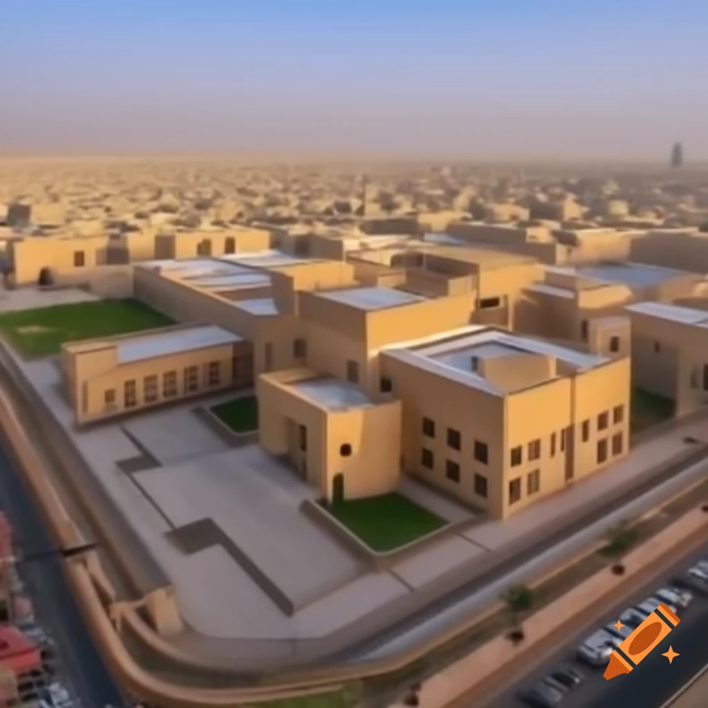 Historic Arabian school building with architectural details