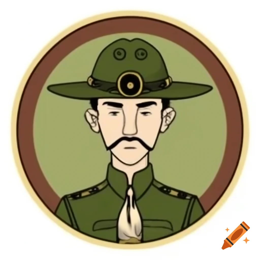 Illustration of an army general named General Round