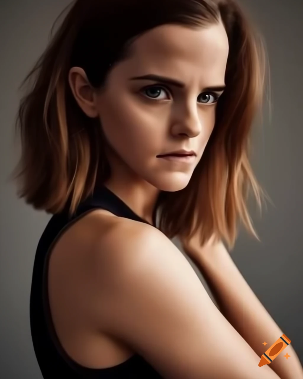 Ultra hd portrait of british actress emma watson in letterman jacket