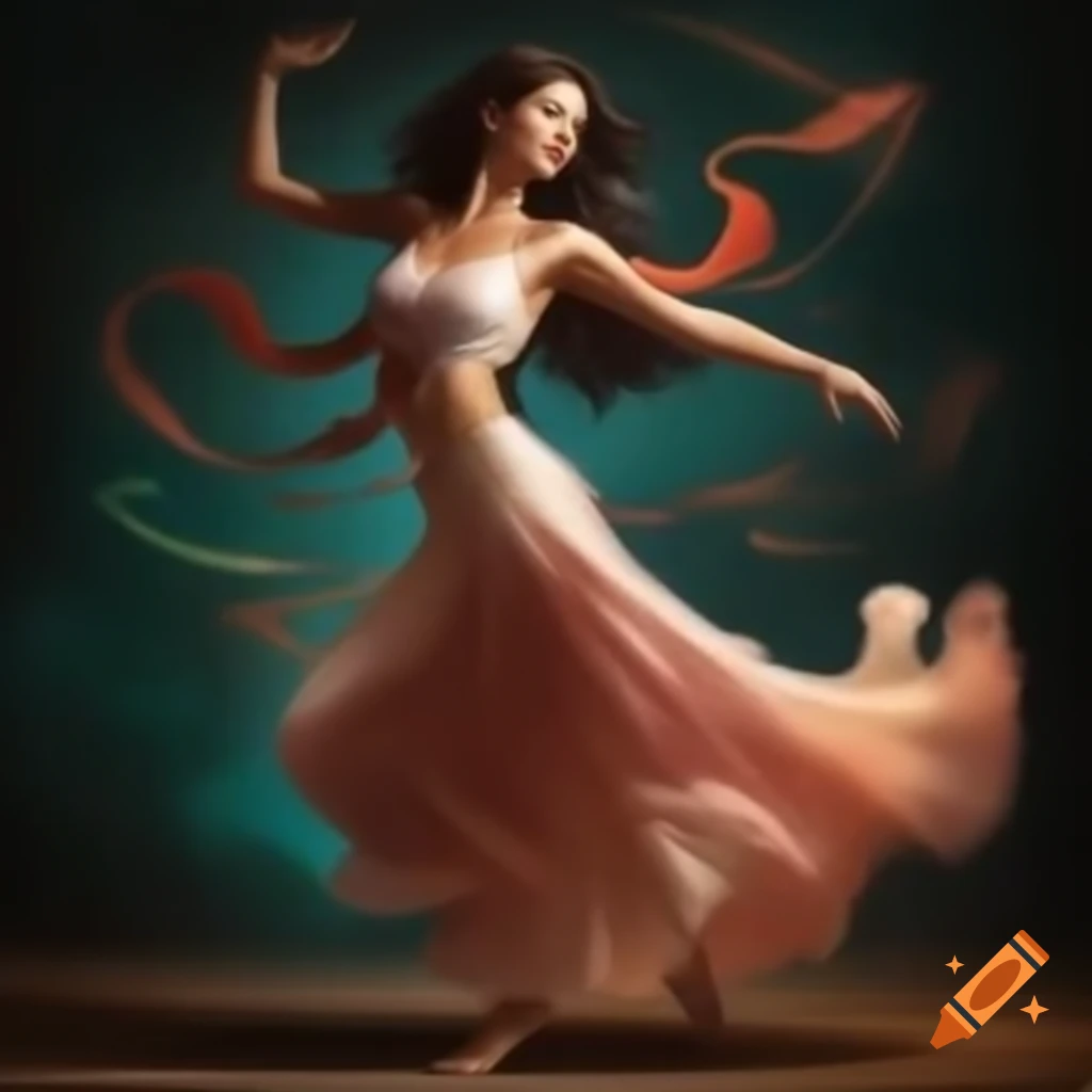 Beautiful woman dancing gracefully